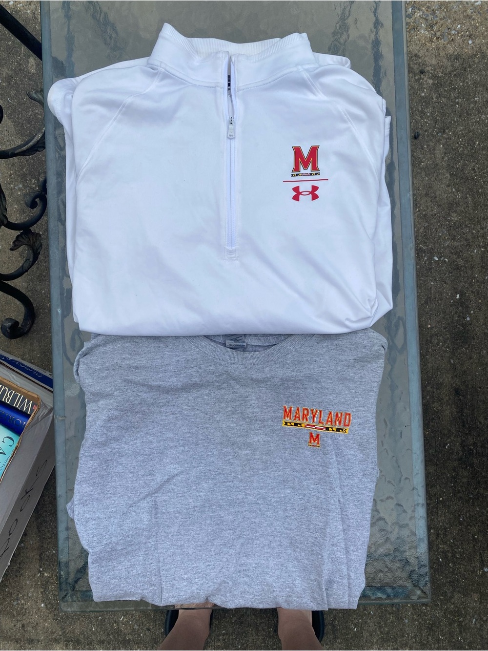 White & Gray Maryland Under Armour Quarter-Zip and Tee Set